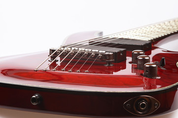 Red electric guitar - obrazy, fototapety, plakaty