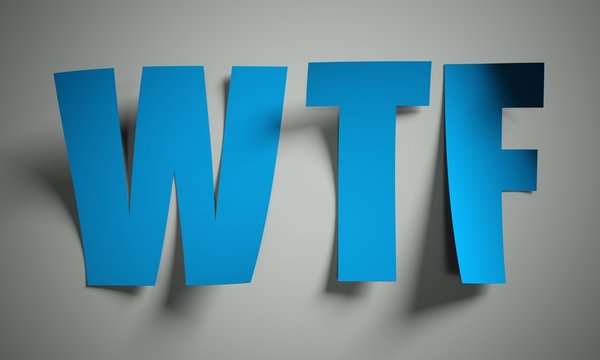 WTF cut from paper on background