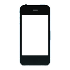 Black smartphone isolated on white background