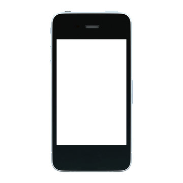 Black smartphone isolated on white background