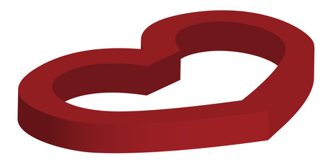 3d red heart as a graphic element