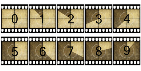 Detailed film countdown numbers