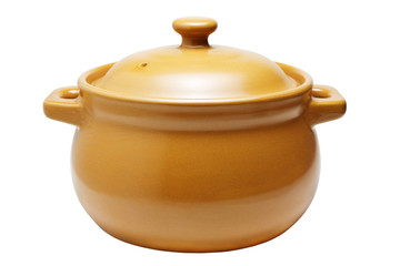 Ceramic pot isolated on white background..