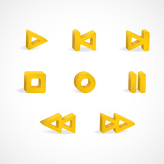 Record, pause, stop and play vector illustration buttons