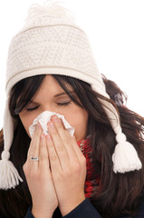 Woman with a cold