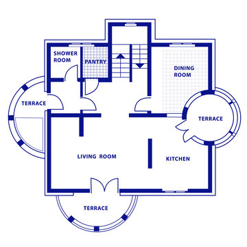 floor plan blueprint. vector illustration