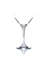 Coctail glass set. Martini glass on white