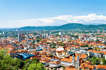 Naklejka na ściany i meble Graz, panorama