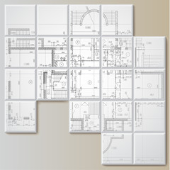 Background with architectural design elements