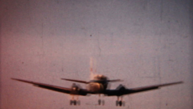 Airplane Landing 1958-Vintage 8mm film