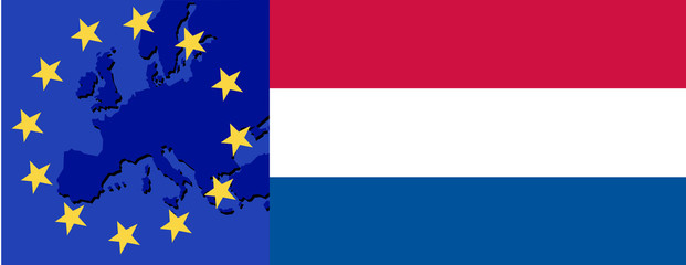 Flag of the Netherlands and EU