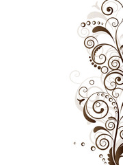 Ornamental border with floral elements and swirls