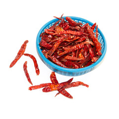 dry red pepper isolated on white background