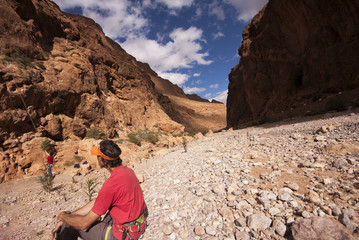 People climbing in the Moroccan Todra Gorges