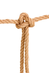 Rope with knot isolated on white