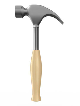Hammer on white background. Isolated 3D image