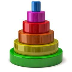 Illustration of layered colorful pyramid