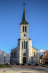 Fototapeta na wymiar Kościół w Alpach francuskich, Sevrier