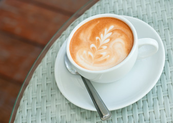 latte art on a coffee cup