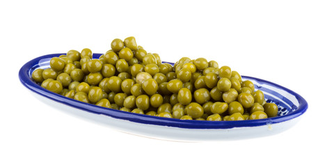 green peas, in a bowl, isolated, white background