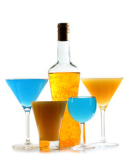 Yellow bottle whit coctail