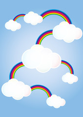 clouds linked rainbows