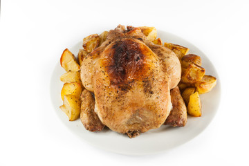 Roasted chicken with potatoes