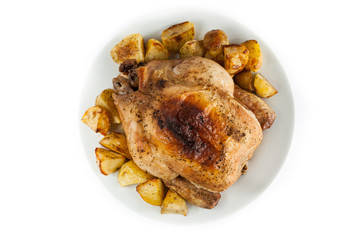 Roasted chicken with potatoes