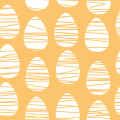 White easter eggs seamless pattern, vector
