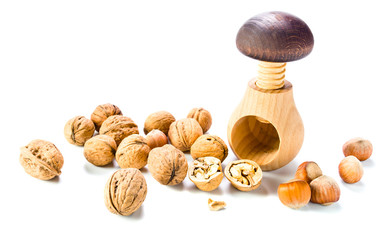nuts on a white background