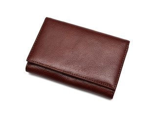 Leather wallet on a white background