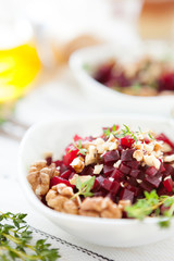 beet salad and walnut with cream