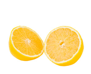 Slice of fresh lemon isolated
