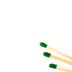 Matches close up isolated over white