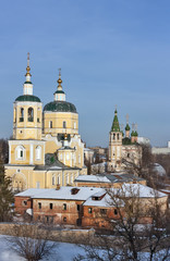 Fototapeta na wymiar Two churches,Serpukhov, Russia