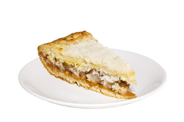 Gubadia - Traditional tatar pie isolated on white background