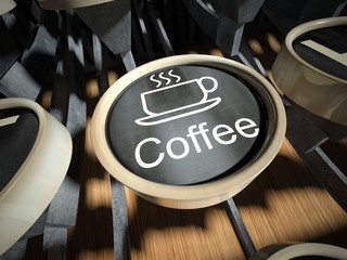 Typewriter with Coffee button, vintage