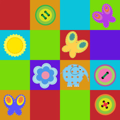 Children seamless colorful rug