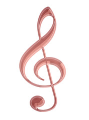 3d glossy pink treble clef
