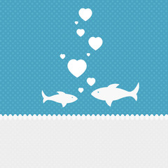 Valentine background: two fishes in love