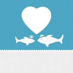 Valentine background: two fishes in love