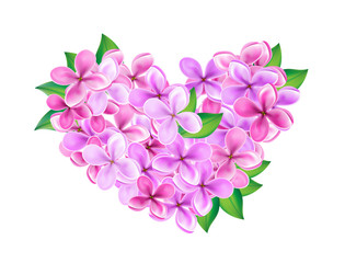 Fototapeta na wymiar Heart made of lilacs