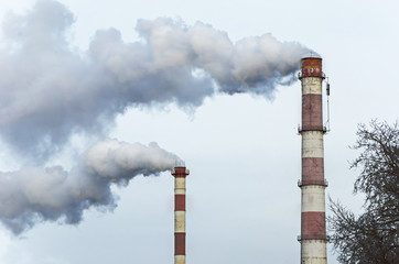 Chimneys with smoke