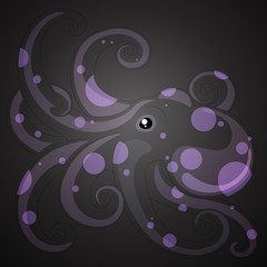 Vector Illustration of a Comic Octopus