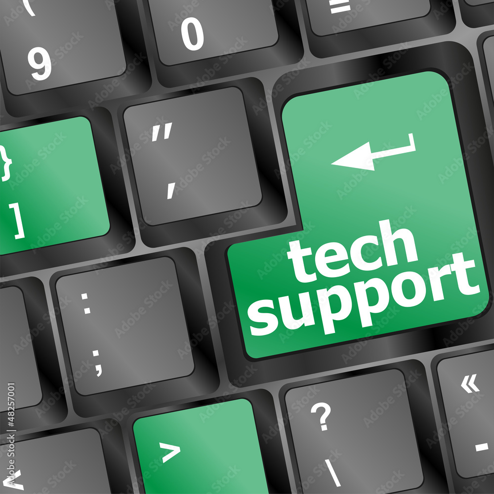 Poster tech support key button on the keyboard