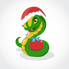 Chrismas snake. Symbol of 2013 year. Vector.