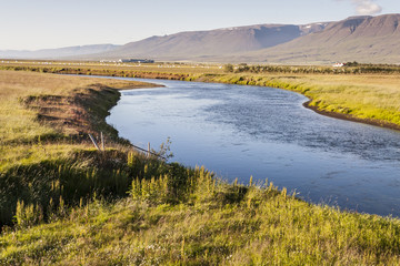 Fototapeta premium Icelandic landscape in Varmahlio village.