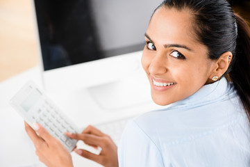 Indian business woman pretty smiling office