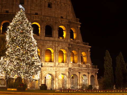 Fototapeta Christmas at Colosseum 2012