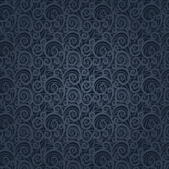 Vintage floral pattern on a gray background